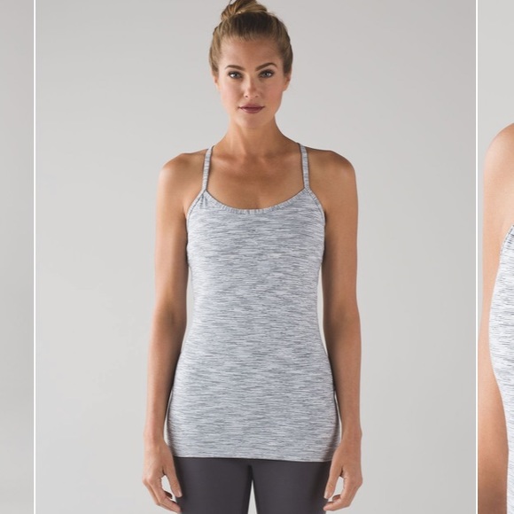 lululemon athletica Tops - LULULEMON Gray/White Power Y Tank Size 10